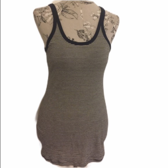 LOFT Navy Blue Stripe Top M - Picture 1 of 4